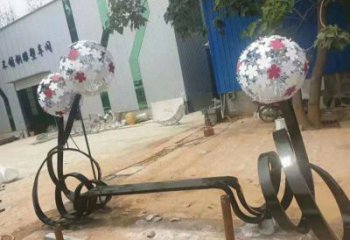 不銹鋼蒲公英坐凳雕塑，景觀類型