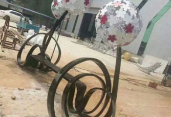 蒲公英坐凳雕塑廠家，烤漆工藝，廣場藝術擺件