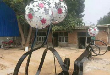 蒲公英坐凳雕塑制作，幾何原理方案，烤漆坐凳雕塑