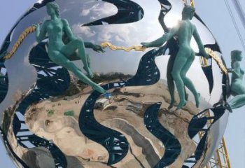 地球雕塑服務商，景觀雕塑，地球天使雕塑訂做廠家