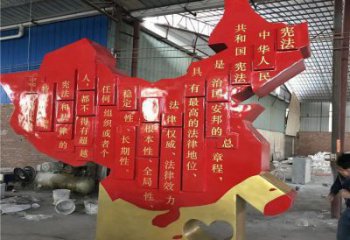 烤漆地圖雕塑，白鋼構件，不銹鋼地圖雕塑生產廠家