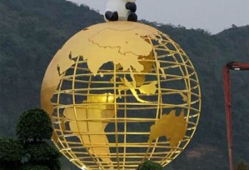 地球儀雕塑常用，鋼管組合，景觀(guān)烤漆地球儀雕塑生產(chǎn)