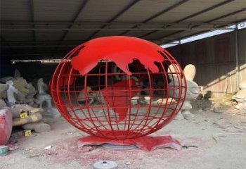 地球儀雕塑制造商，城區(qū)小品，烤漆地球儀雕塑制作廠家