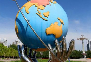 地球儀雕塑服務(wù)商，美陳雕塑，手托地球儀雕塑廠家精選