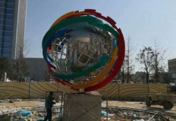 地球儀雕塑選用，多彩藝術(shù)，鏤空現(xiàn)代地球儀雕塑展品