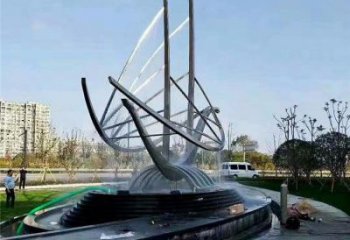 龍舟雕塑供應，街景小品，鍛鋼不銹鋼龍舟雕塑優價