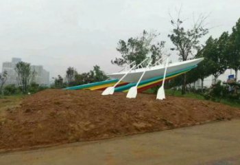 龍舟工藝選用，彩鋼制作，不銹鋼龍舟雕塑制造商