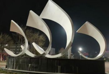 農村帆船雕塑，烤漆景觀雕塑，抽象效果