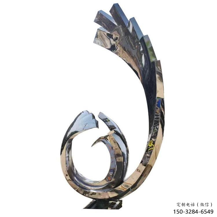 鳳凰雕塑制作，鏡面概念，亮面不銹鋼鳳凰雕塑專供