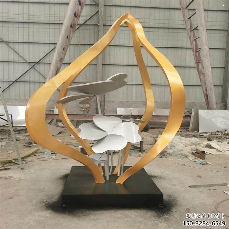 梧桐花雕塑常用，鋼管組合，景觀梧桐花雕塑廠家定價