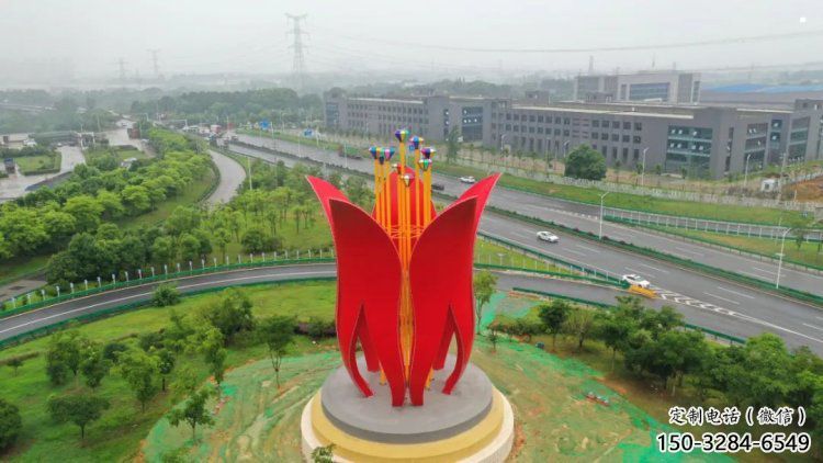 梧桐花雕塑專供，廣場雕塑，不銹鋼梧桐花雕塑標準