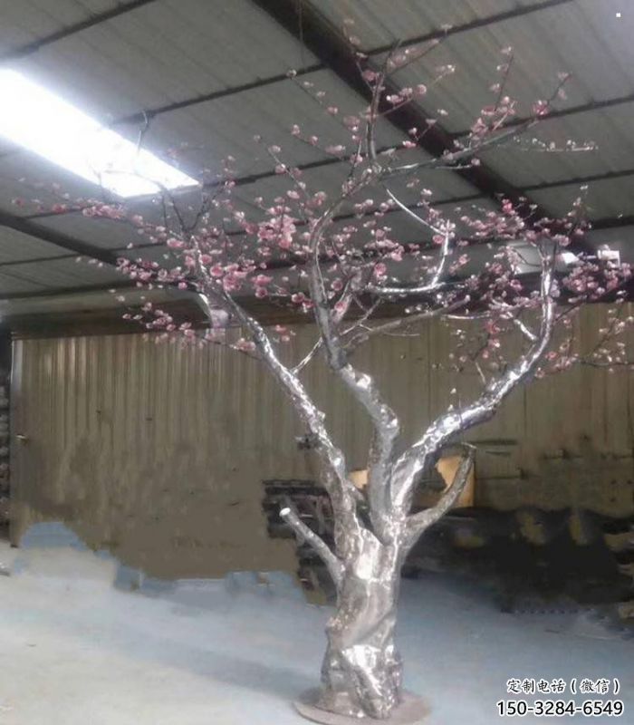 櫻花雕塑優選，城市裝飾，不銹鋼櫻花雕塑訂做廠家