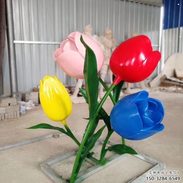 郁金香雕塑展品，公園小品，不銹鋼郁金香雕塑生產商