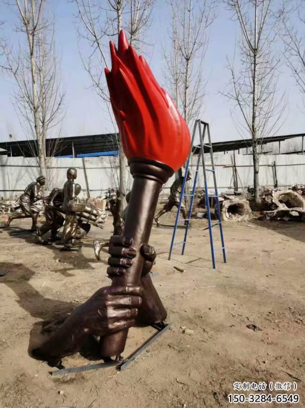 火把造型雕塑，體育標(biāo)識類，不銹鋼火把雕塑制造商