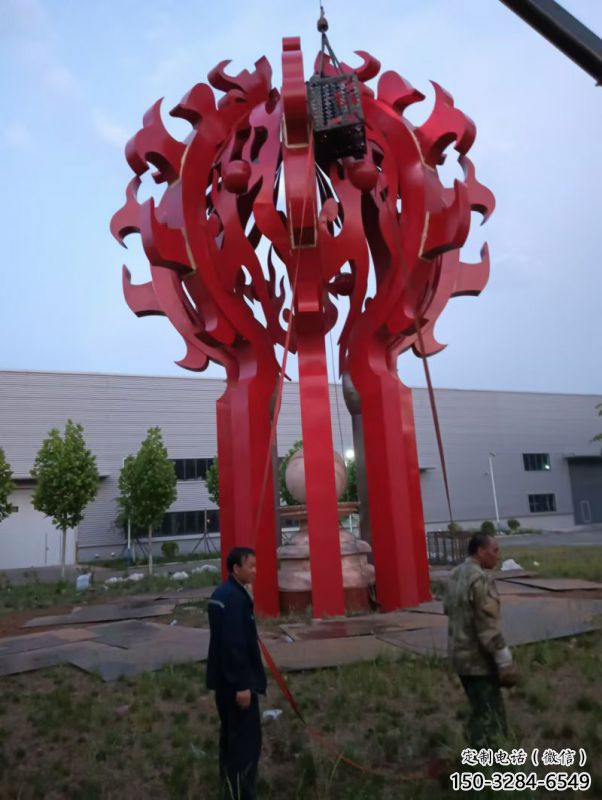 火球雕塑，精神堡壘火球雕塑落地展示