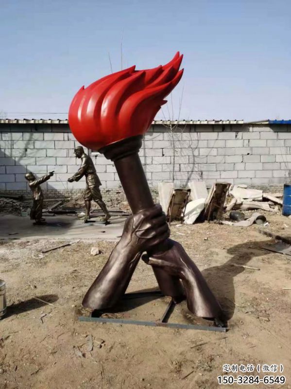 火炬雕塑訂做，景區雕塑，烤漆不銹鋼火炬雕塑定價