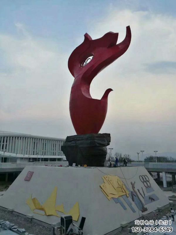 火炬雕塑供應，花園小品，現代不銹鋼火炬雕塑展品