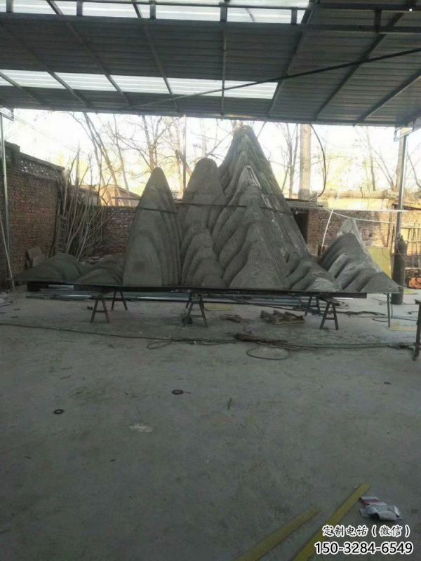 假山景觀雕塑，不銹鋼制作，戶外假山雕塑廠家