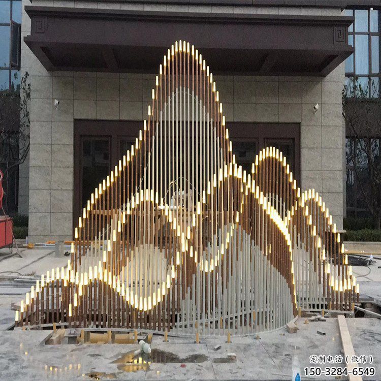 校園假山雕塑，拉絲景觀雕塑，公園主題