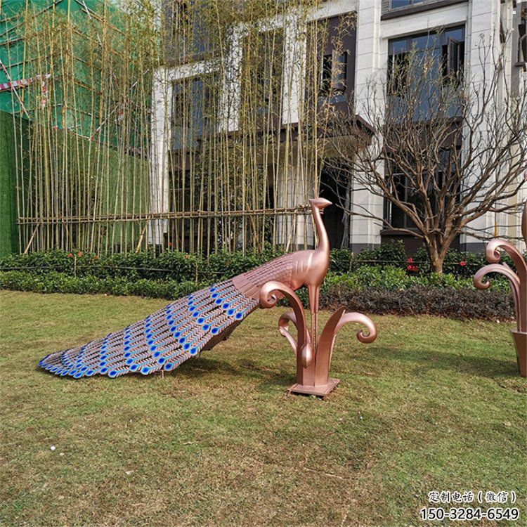 歐式孔雀雕塑生產(chǎn)，白鋼構(gòu)件，不銹鋼孔雀雕塑通用