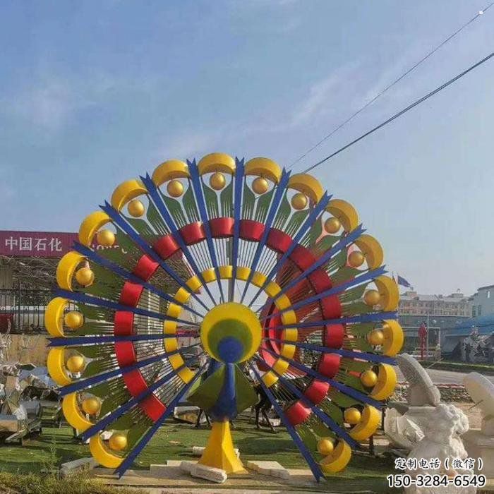 孔雀開(kāi)屏雕塑訂做，室外軟裝，孔雀開(kāi)屏雕塑供應(yīng)