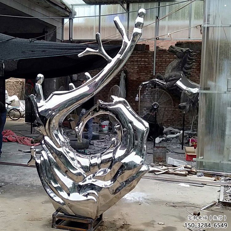 波浪雕塑供需，標識雕塑，不銹鋼波浪雕塑制造商