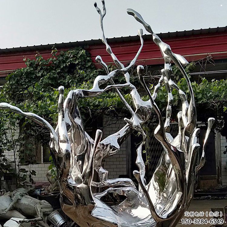 波浪雕塑制造商，城市雕塑，不銹鋼波浪雕塑觀賞型