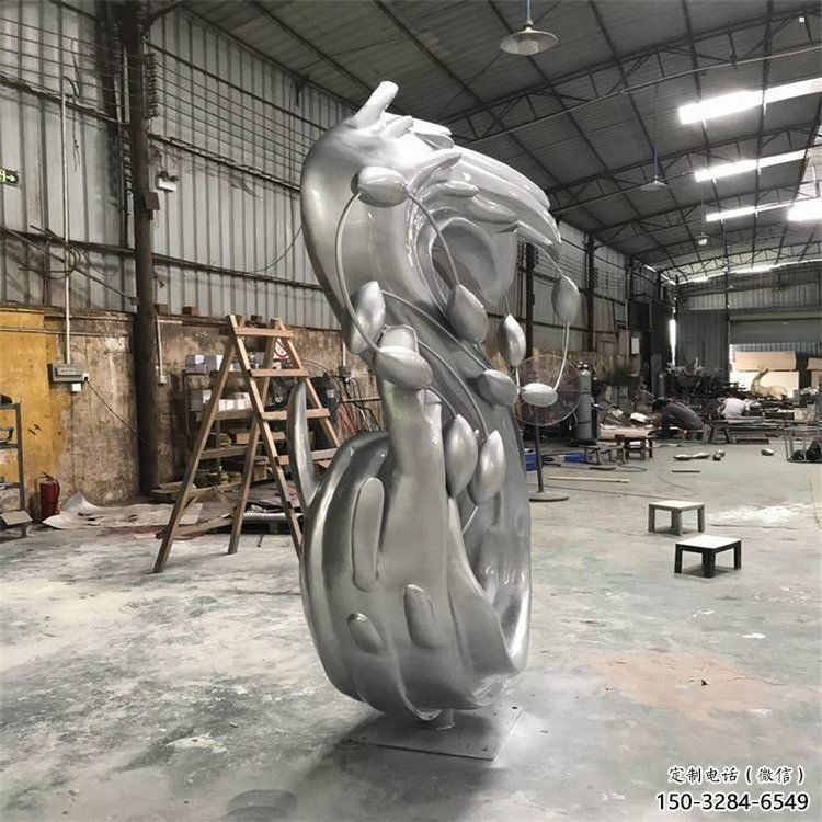 農村海浪雕塑，鏤空景觀雕塑，抽象效果