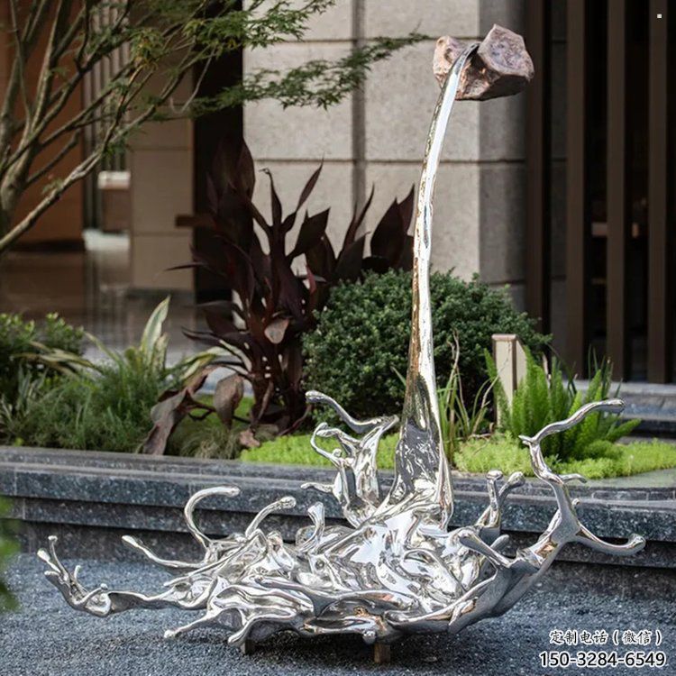 海浪雕塑異型優選，城市裝飾，不銹鋼海浪紋雕塑定做