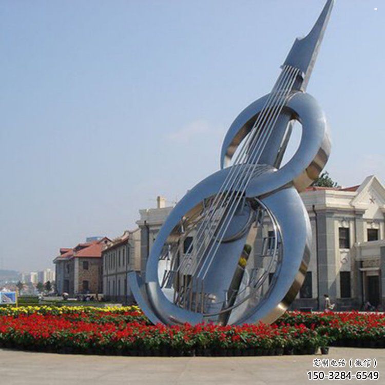大提琴雕塑制造商，酒店擺件，不銹鋼大提琴雕塑定制