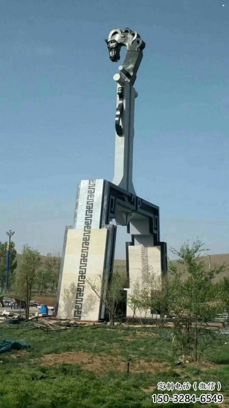 馬頭琴雕塑專供，廣場雕塑，不銹鋼馬頭琴雕塑供應(yīng)