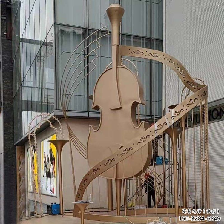 提琴雕塑批發，鍛造工藝，不銹鋼提琴雕塑承接