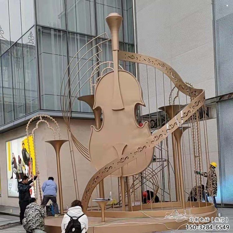 提琴雕塑優(yōu)選，陸地擺件，不銹鋼提琴雕塑制作承接