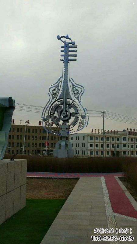 小提琴雕塑定價，街景小品，不銹鋼小提琴雕塑批發