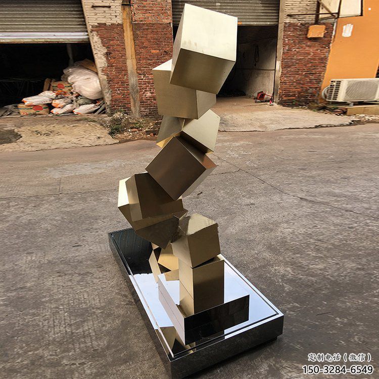 方塊雕塑精選，美陳雕塑，景觀不銹鋼方塊雕塑訂做