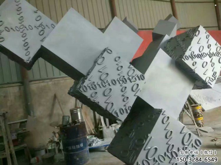 幾何體雕塑訂做，街道標識，不銹鋼幾何體雕塑定做