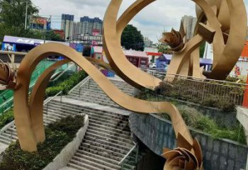 櫻花雕塑優選，陸地擺件，不銹鋼櫻花雕塑廠家