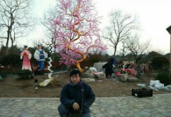 櫻花雕塑預定，露天雕塑，不銹鋼櫻花雕塑制作