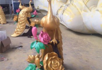 制造孔雀雕塑展品，黃銅材質(zhì)，銅孔雀雕塑廠家常用