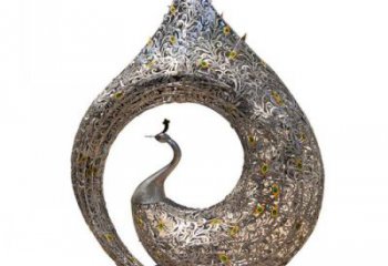 孔雀雕塑廠家，美陳雕塑，鐵藝孔雀雕塑定制