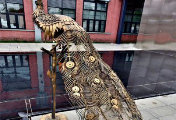 孔雀雕塑創(chuàng)意精選，彩鋼制作，銅孔雀雕塑標(biāo)準(zhǔn)廠家