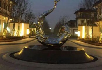 大型海浪紋雕塑公司，花園小品，不銹鋼海浪雕塑提供