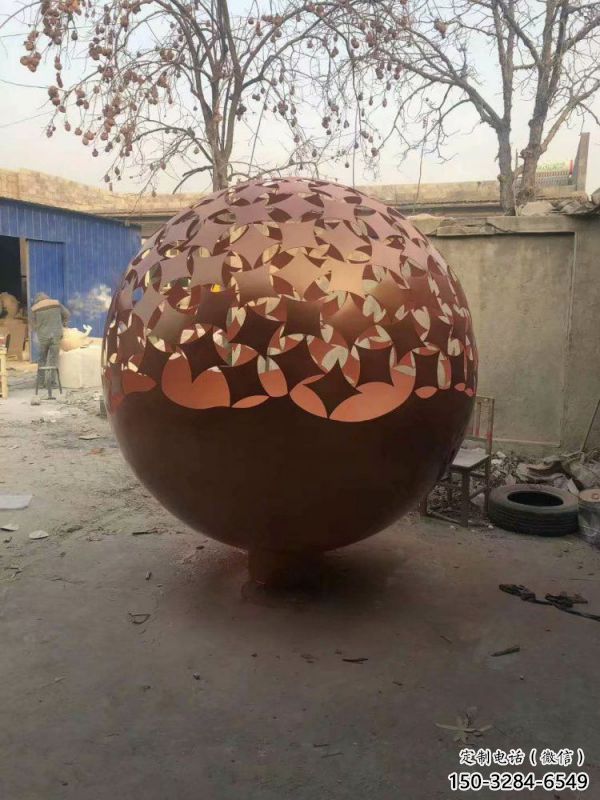 鏤空球雕塑生產，城區小品，烤漆鏤空球雕塑標準