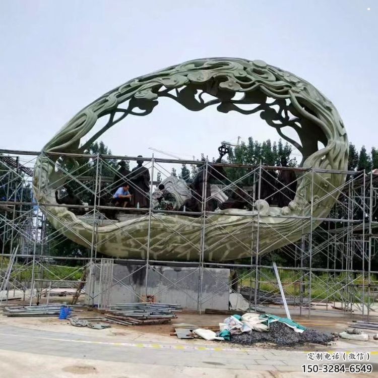 空心球雕塑制作，景區(qū)案例，鏤空空心球雕塑廠家