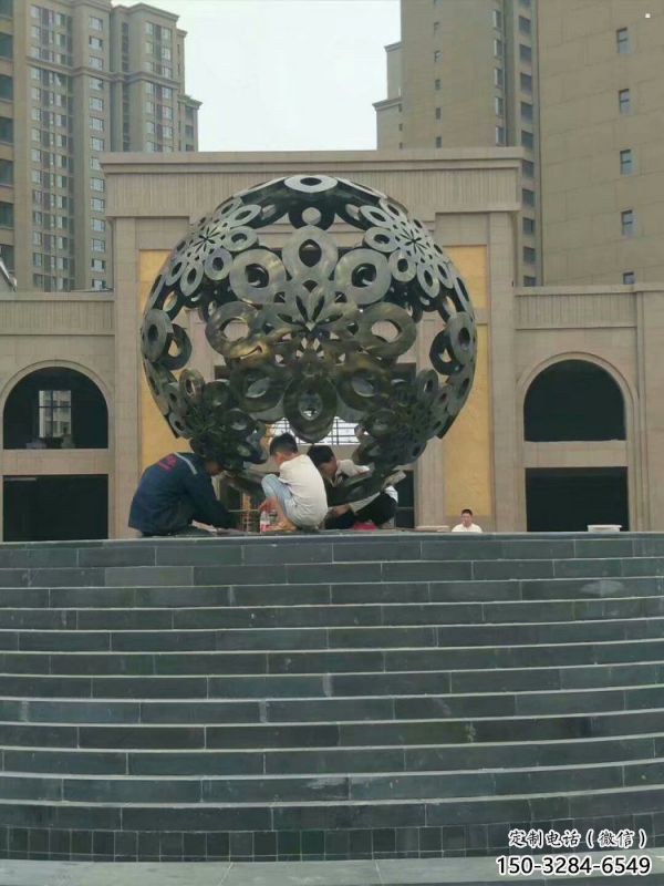 球體雕塑承接，鍛造工藝，不銹鋼球體雕塑訂做