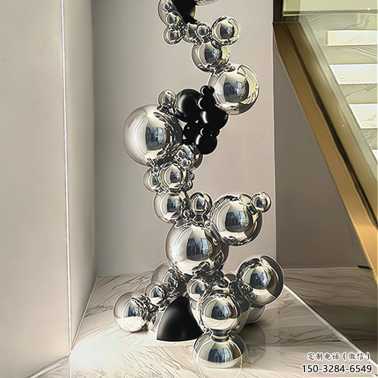 分子球雕塑預定，美陳雕塑，不銹鋼分子球雕塑選用