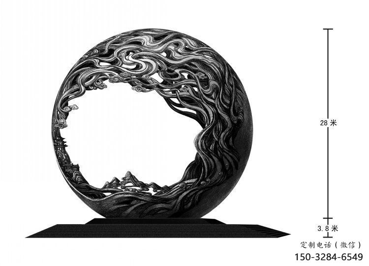 景觀球形雕塑精選，歐式風格，門口不銹鋼球形雕塑選定