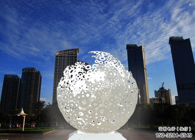 景觀球形雕塑制作，園林裝飾，鏤空球形雕塑廠家