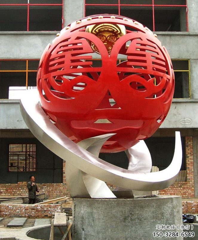 繡球雕塑承接，廣場系列，烤漆繡球雕塑標準