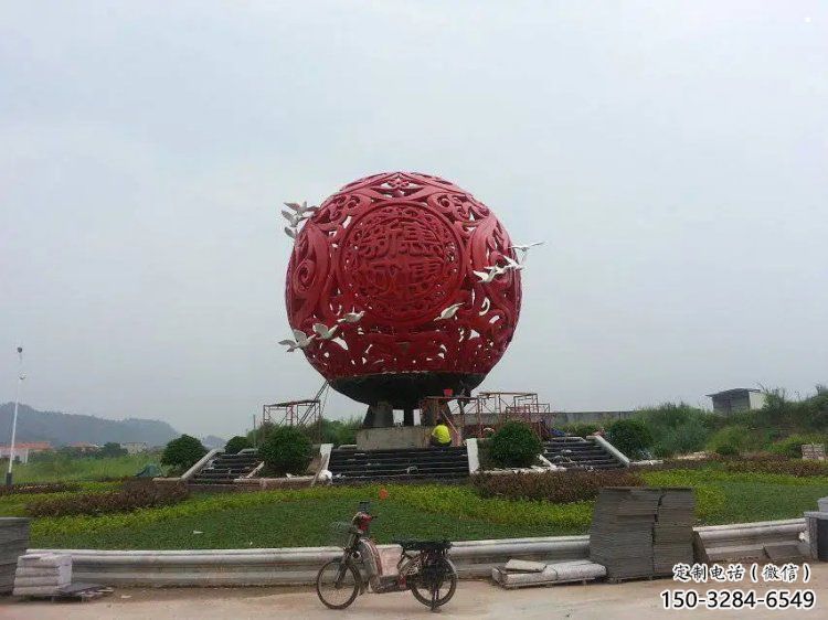 圓球雕塑廠家，廣場雕塑，烤漆圓球雕塑訂做